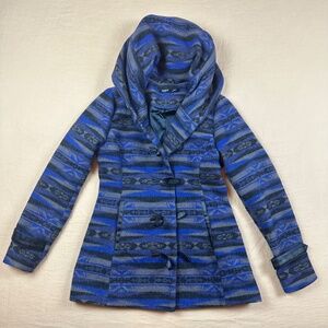 Cruel Girl Coat, Size S, Blue, Black and Grey southwestern print